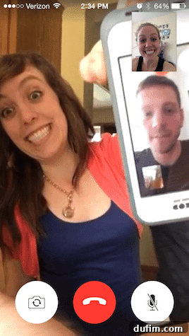 Three-way FaceTime call connecting with siblings, showcasing family bond