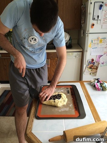 Ryan learning to make the 'out of the pan' pie several weeks later, a shared baking experience