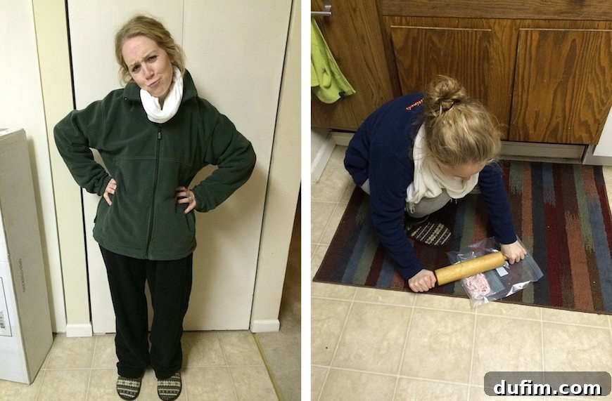 2014's Best Bites & December's Behind-the-Scenes 2 Cozy winter wear and pulverizing candy canes with a rolling pin for festive baking