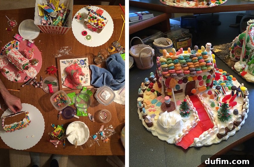 2014's Best Bites & December's Behind-the-Scenes 11 Family gingerbread house decorating with igloo and fish ponds