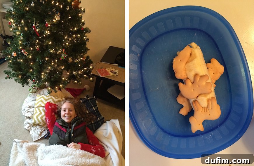 2014's Best Bites & December's Behind-the-Scenes 6 Laying under the Christmas tree watching Christmas with the Kranks and nanny kids as future food bloggers