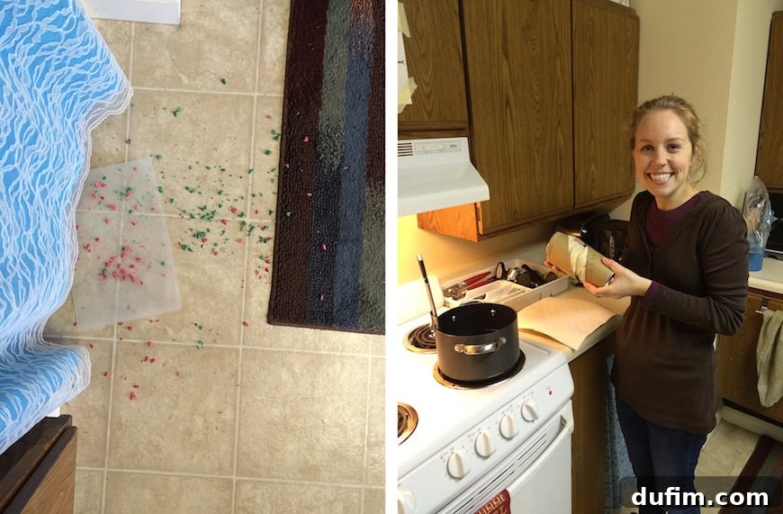 2014's Best Bites & December's Behind-the-Scenes 7 Baking fail with spilled chocolate chips and first attempt at fried donuts