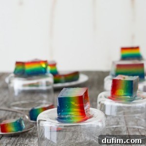 Rainbow Jello - create easy rainbow jello squares using 6 different colors of jello.