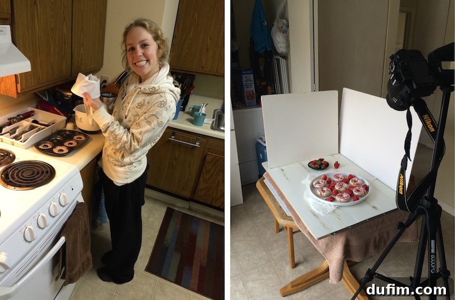 Out of the Kitchen - Successful Donuts with Cheesecake and Strawberries