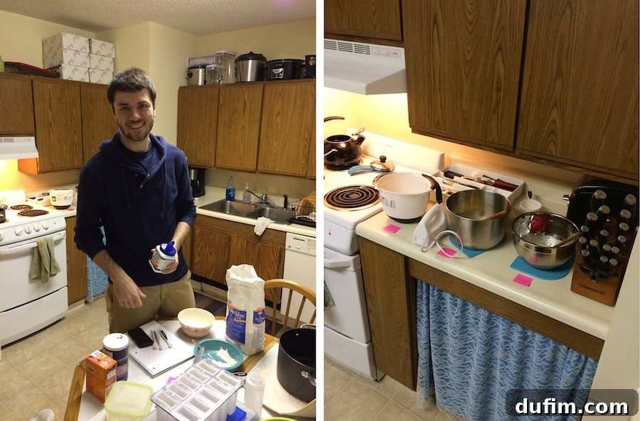 Out of the Kitchen - Husband Helping with Vanilla Cupcake Test
