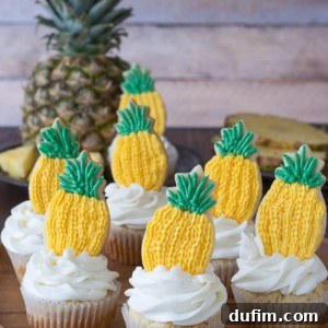 Pineapple Paradise Cupcakes 5 Pineapple Cupcakes - crushed pineapple in the batter and in the frosting! Top them with pineapple cookies or pineapple slices!